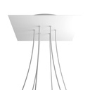 Square XXL Rose-One ceiling rose kit with 6 holes and 4 side holes, 400 mm – White, Matt white