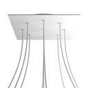 Rosone XXL Rose-One quadrato, 400 mm con 9 fori e 4 fori laterali – Bianco, Bianco opaco