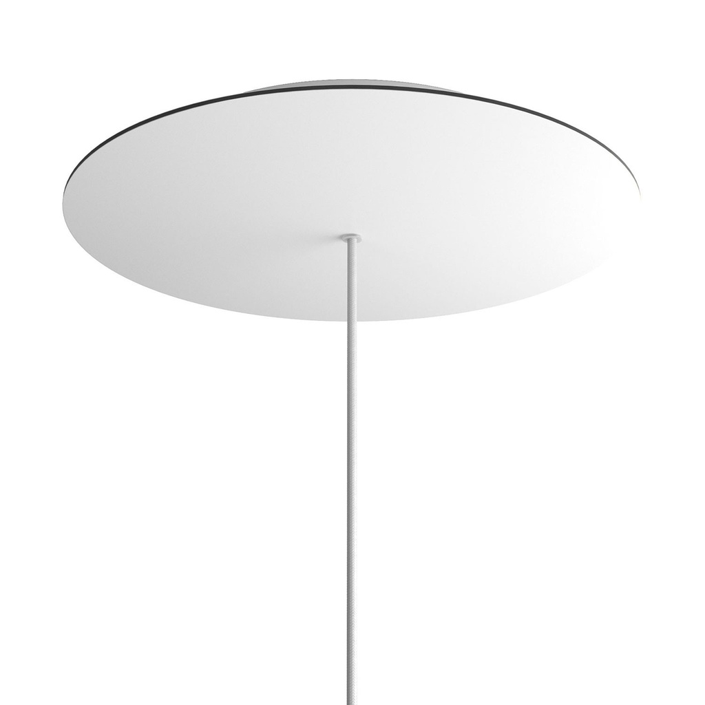 [KROR401F102] Round XXL Rose-One ceiling rose, diameter 400 mm, with 1 hole and 4 side holes (White, Matt white)
