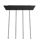 Rosone XXL Rose-One rettangolare a 4 fori in linea e 6 fori laterali, 675 x 225 mm – Bianco, Dibond nero opaco