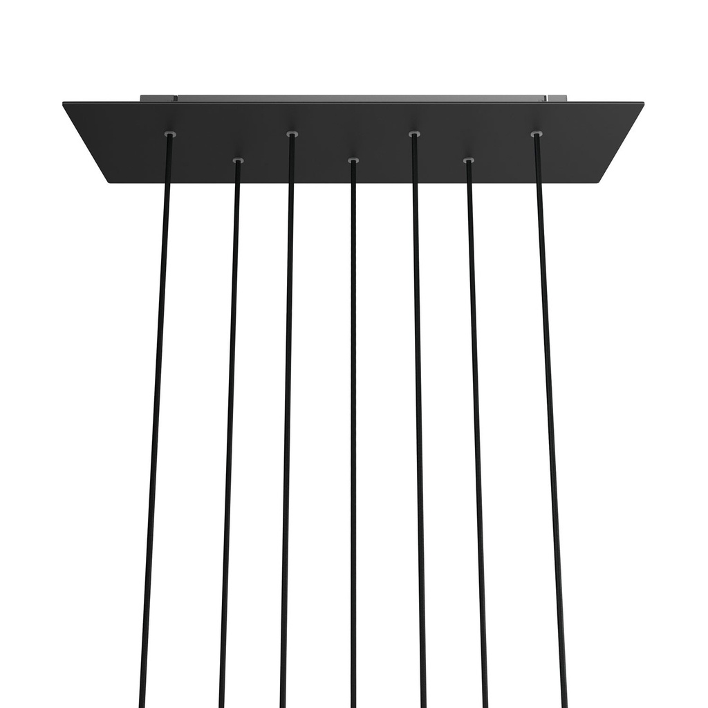 [KROVBORE7F103] Rosace XXL Rose-One rectangulaire à 7 trous et 6 trous latéraux, 675 x 225 mm (Blanc, Dibond noir mat)