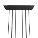 XXL-Lampenbaldachin Rose-One rechteckig mit 10 Löchern und 6 seitlichen Löchern, 675 x 225 mm – Dibond mattschwarz, Weiß