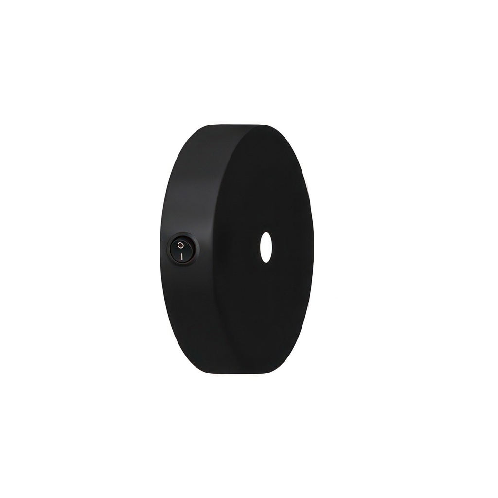 Kit mini rosone cilindrico in metallo con interruttore – Nero