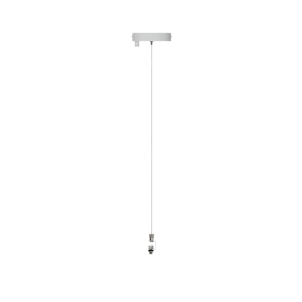 Kit rosace Ø 120 mm avec suspension en acier et équilibreur millimétrique – Blanc mat