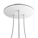 Rosone Rose-One rotondo, diametro 200 mm con 3 fori e 4 fori laterali – Bianco, Bianco opaco