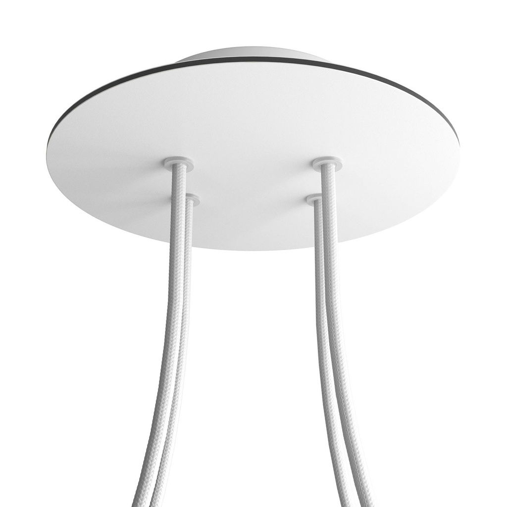 Round Rose-One ceiling rose, 200 mm diameter, with 4 holes and 4 side holes – White, Matt white