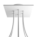 Rosone Rose-One quadrato, 200 mm con 6 fori e 4 fori laterali – Bianco, Bianco opaco
