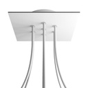 Quadratischer Rose-One-Baldachin, 200 mm mit 7 Löchern und 4 seitlichen Löchern – Weiß, Mattweiß