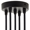Kit rosone cilindrico in metallo a 5 fori – Nero, Conico