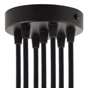 Kit rosone cilindrico in metallo a 7 fori – Nero, Conico