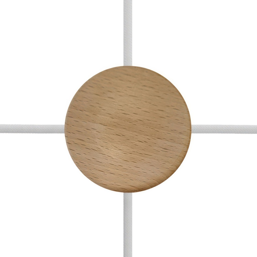 [KRL88SF4L01] Mini Zylinderrosette aus Holz mit 4 seitlichen Löchern (Verteilerdose)