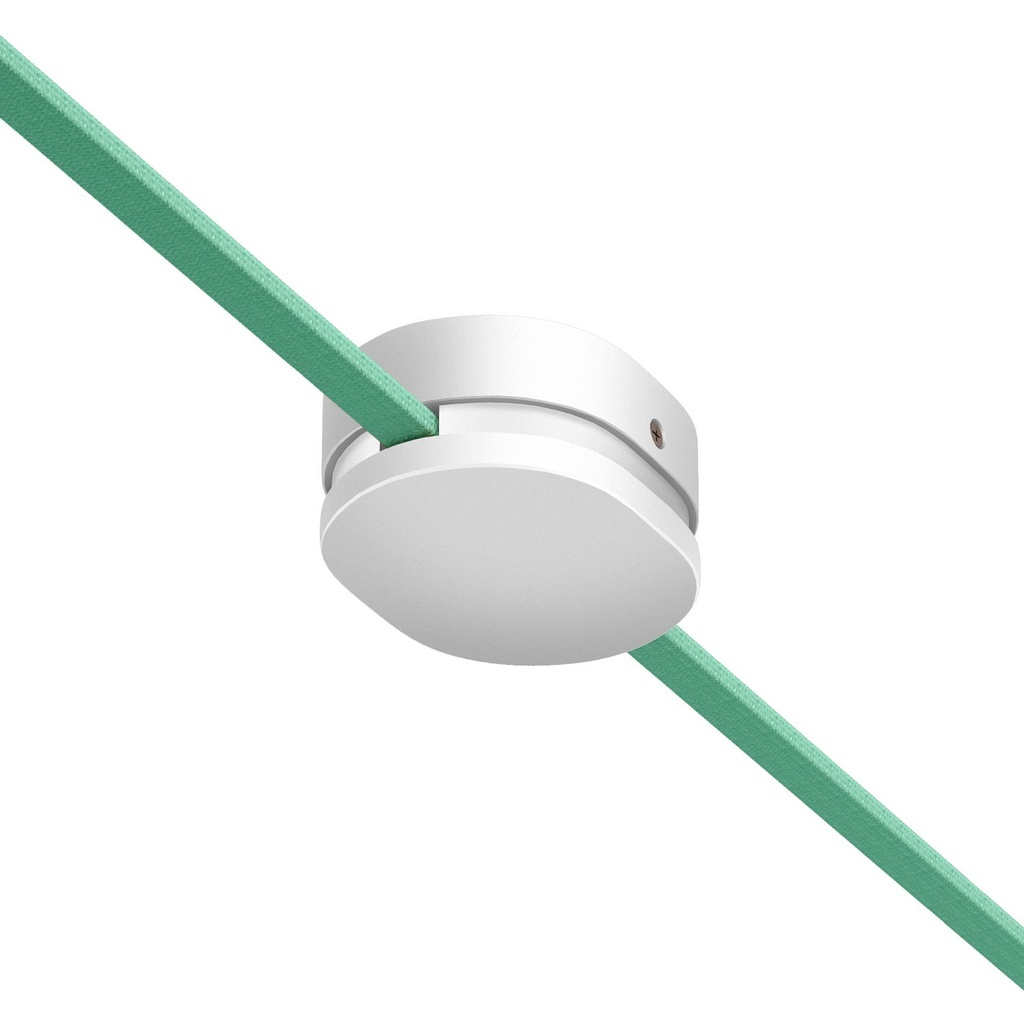 [RLCAT12] Ovaler Holzbaldachin mit 2 Seitenlöchern für Kettenkabel und Filé-System. Made in Italy (Weiß)