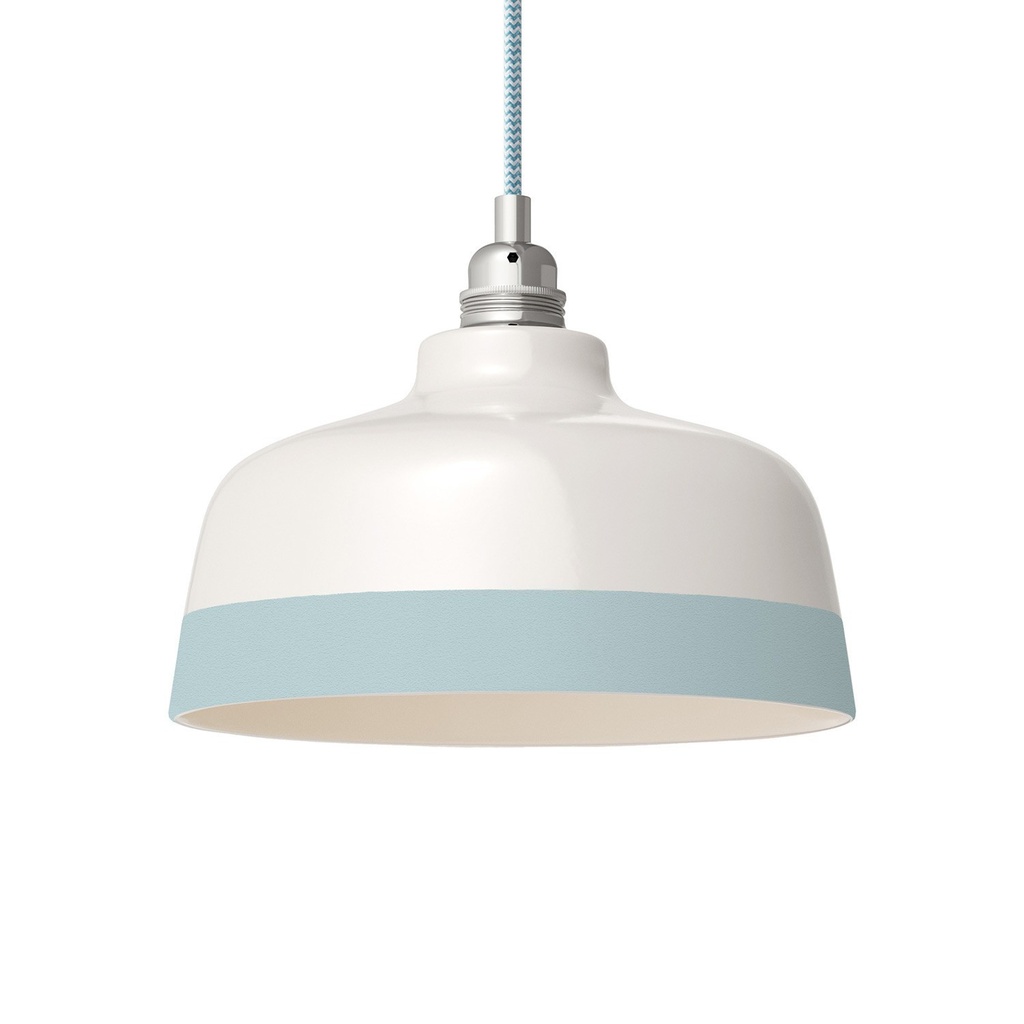 [FPN-221] Two-tone ceramic Coppa lampshade, Materia collection (Glossy white and light blue)