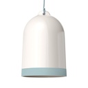 Abat-jour Campana XL bicolore en céramique, collection Materia – Made in Italy – Blanc brillant et bleu clair