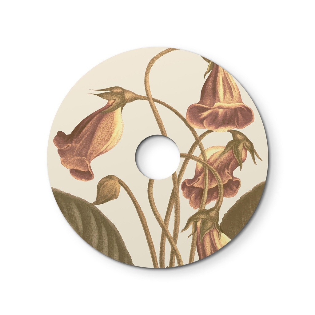 [DD24BO01] Abat-jour mini plat Ellepì à motifs floraux 'Blossom Haven', diamètre 24 cm - Made in Italy (Botanique Gloxinia)