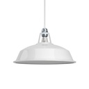 Harbour-Lampenschirm aus emailliertem Metall mit E27-Fassung, Durchmesser 38 cm – Weiß