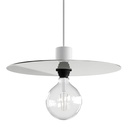 Paralume piatto Ellepì oversize in Dibond per lampade a sospensione da esterni, diametro 40 cm - Made in Italy – Bianco