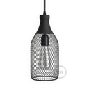 Jéroboam bottle-shaped metal bulb cage lampshade