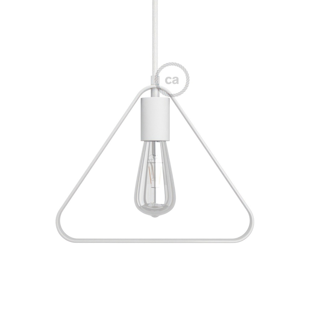 Duedì Apex metal lampshade with metal lamp holder cover and E27 lamp holder – White