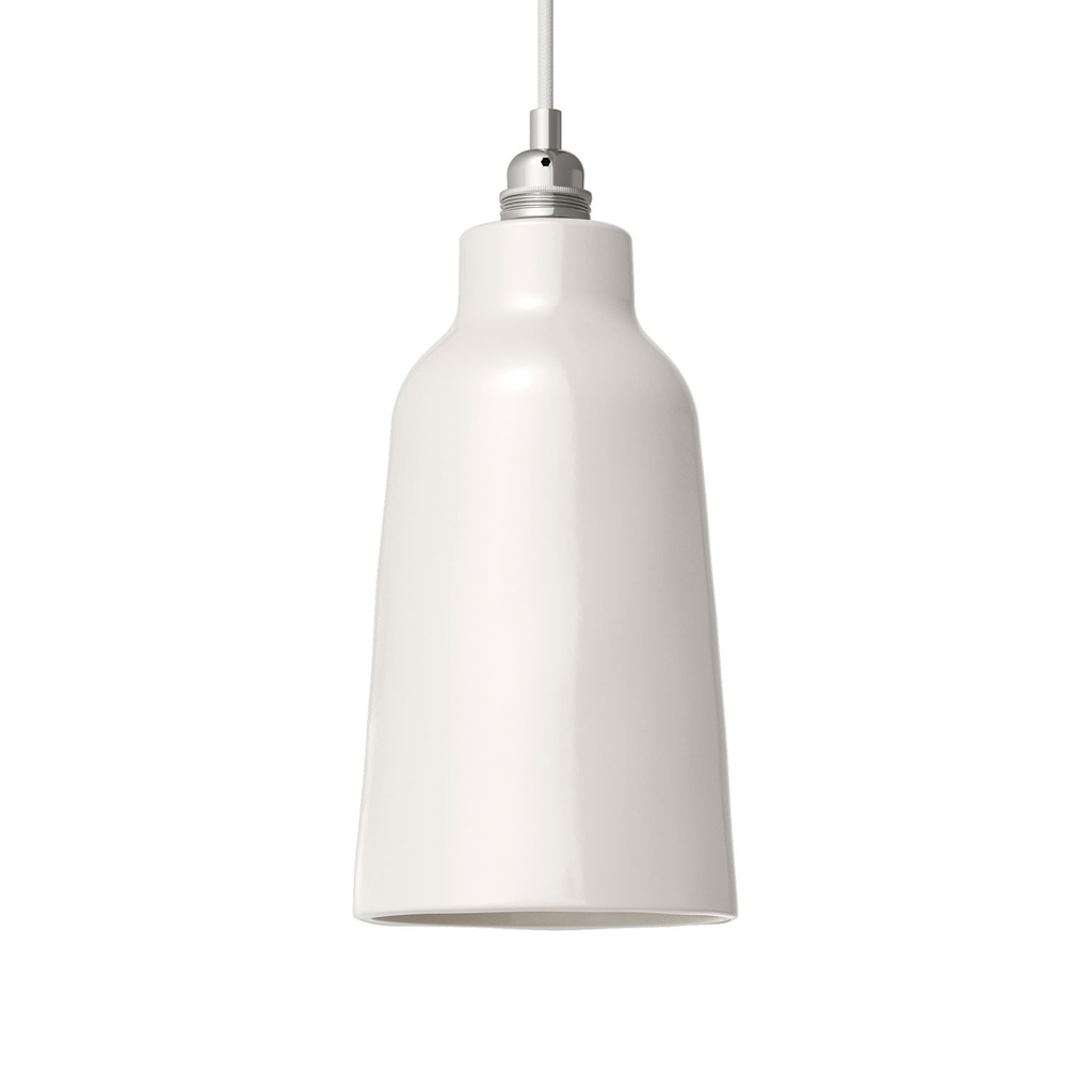 Paralume Bottiglia in ceramica, collezione Materia – Bianco lucido