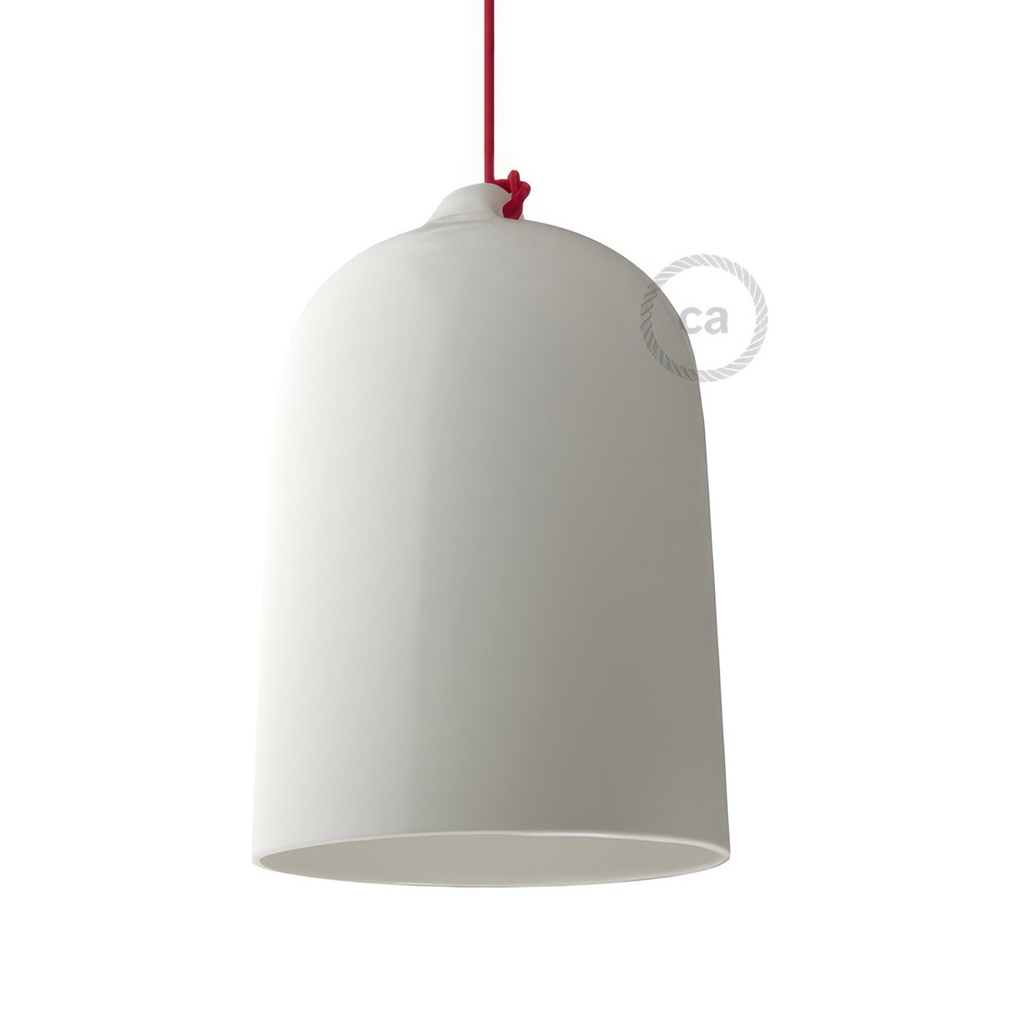 Campana XL Keramik-Lampenschirm für Pendelleuchten - Made in Italy – Weiß glänzend