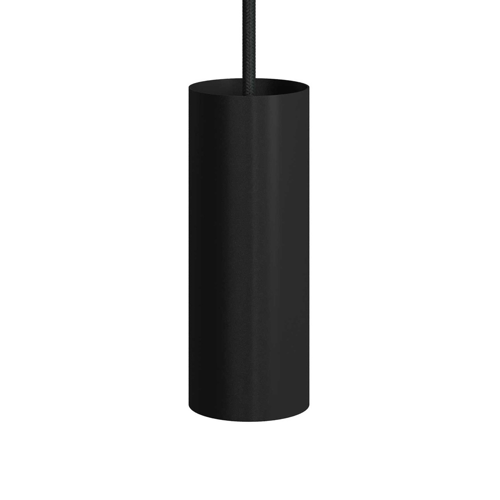 [KSPOTME14VN] Tub-E14, tubo in metallo per faretto con portalampada doppia ghiera E14 (Nero)