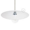 Abat-jour plat Ellepì oversize en fer laqué pour suspensions, diamètre 40cm - Made in Italy – Blanc