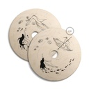 UFO wooden lampshade, Special Edition Italian Illustrators, reversible, 33 cm diameter – Fernando Cobelo