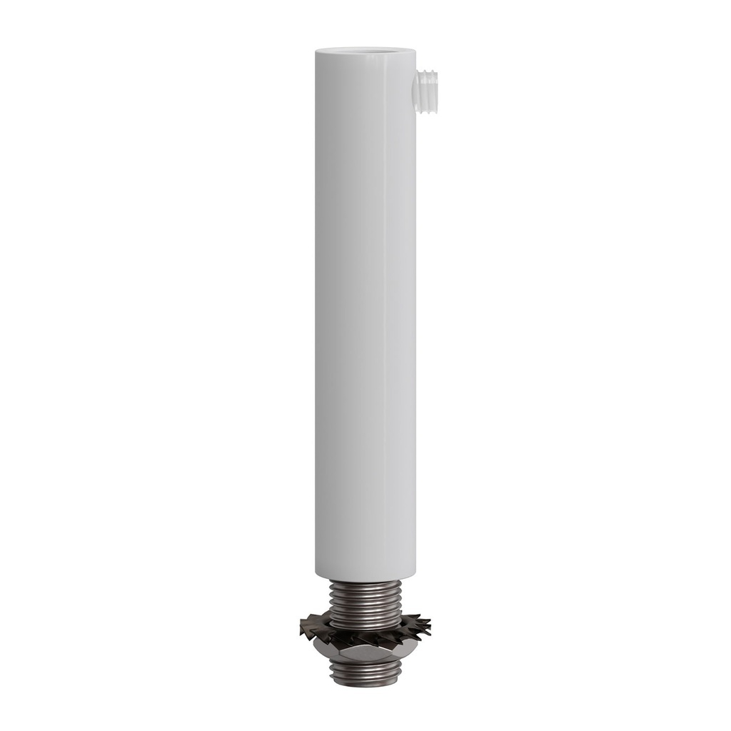 [SERM4VB] Serracavo cilindrico in metallo lunghezza 7 cm completo di asta filettata, dado e rondella (Bianco)
