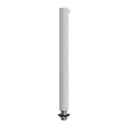 Serre-câble cylindrique en métal, longueur 15 cm, avec tige filetée, écrou et rondelle – Blanc