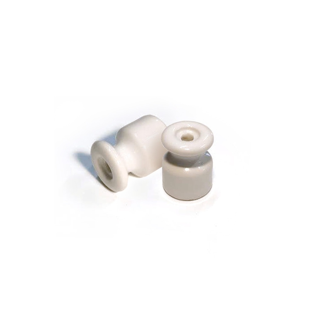 Isolatore in porcellana per impianto a parete 18 mm - 2 pezzi – bianco
