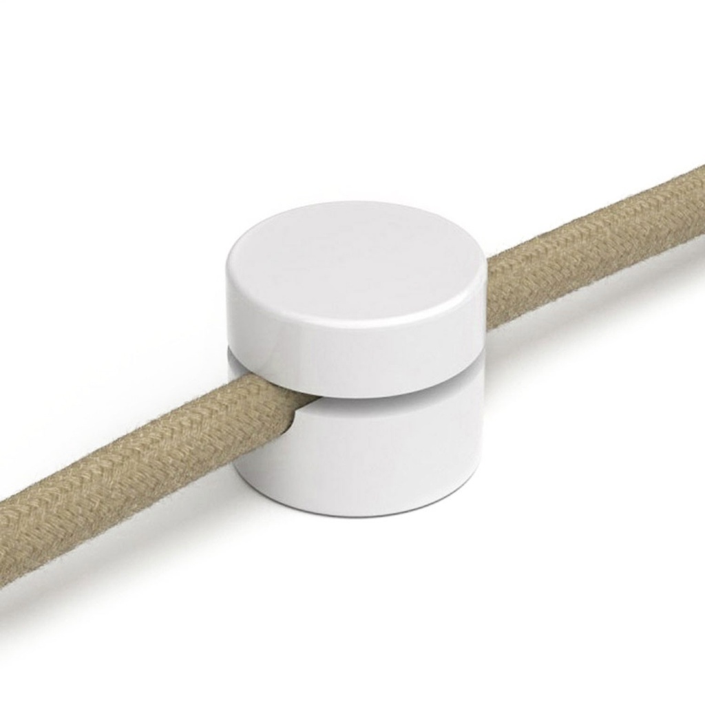 [FCP02BIAx2] Passacavo universale a parete per cavo tessile a larga sezione 3x1 e 3x1,5 e per sistema EIVA, 2 pezzi (Bianco)