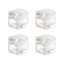 Set 4 Cube Clip Trasparente - Mini fissaggio a parete per cavo tessile