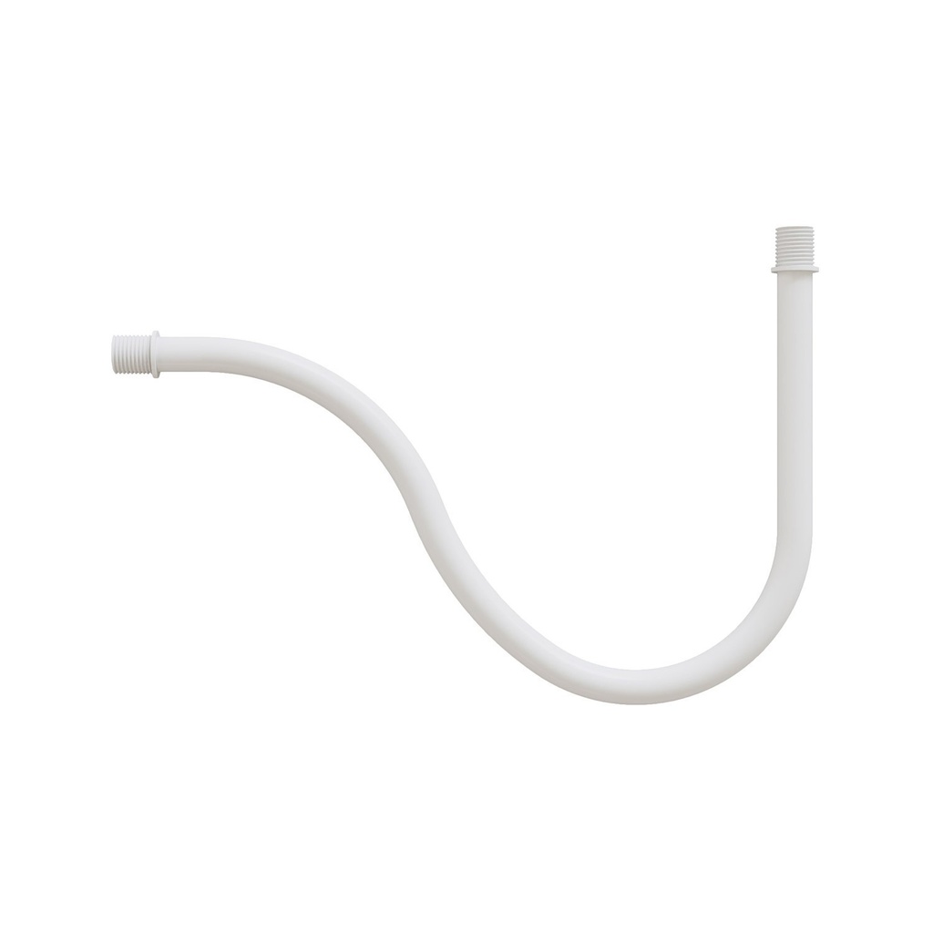 [EXTESSE18VB] S-shaped curved metal extension tube for lamp, 16.5 cm (White)