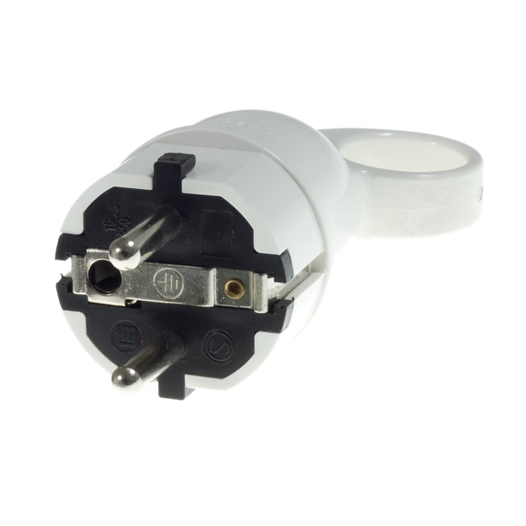 Schuko Comfort plug with ring 16A 250V – White