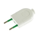 Stecker 2-polig 10A (klein) – IMQ – Made in Italy – Weiß