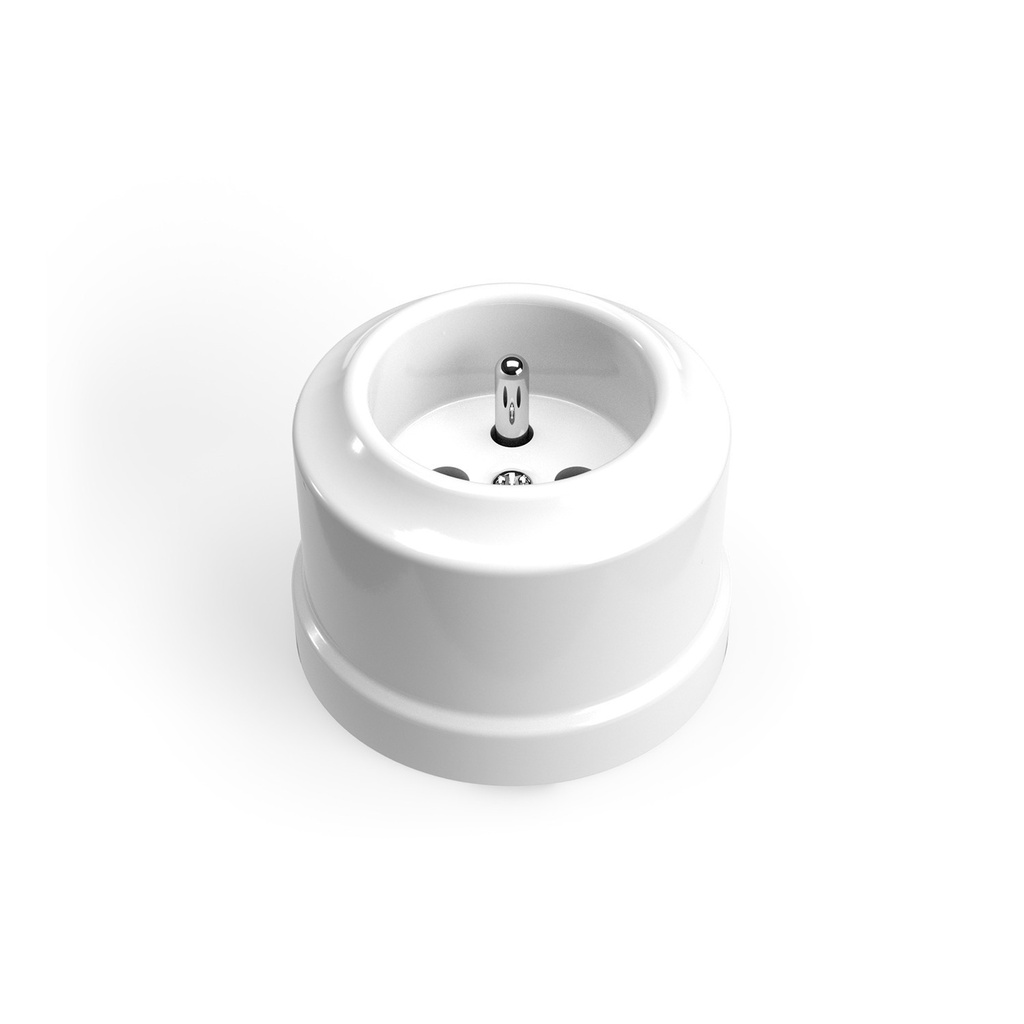 French porcelain wall socket – White