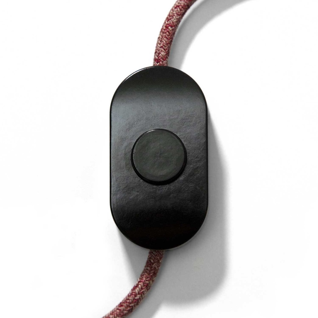Einpoliger Fußschalter schwarz mit Schraubklemmen – Design von Achille Castiglioni