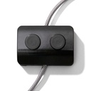 Einpoliger Fußschalter Schwarz mit Doppelfunktion – Design by Achille Castiglioni