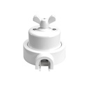 Kit interruttore/deviatore con dado a farfalla e base per Creative-Tubes in porcellana bianca – Bianco, 1 uscita