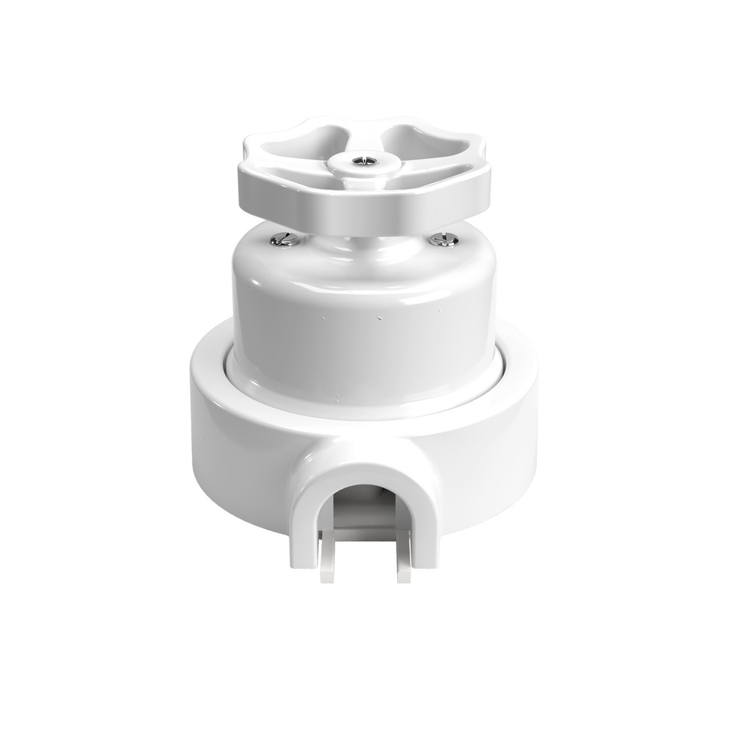 [KP0801FBIABIA] Switch/diverter kit with knob and base for Creative-Tubes in white porcelain (1 outlet, White)