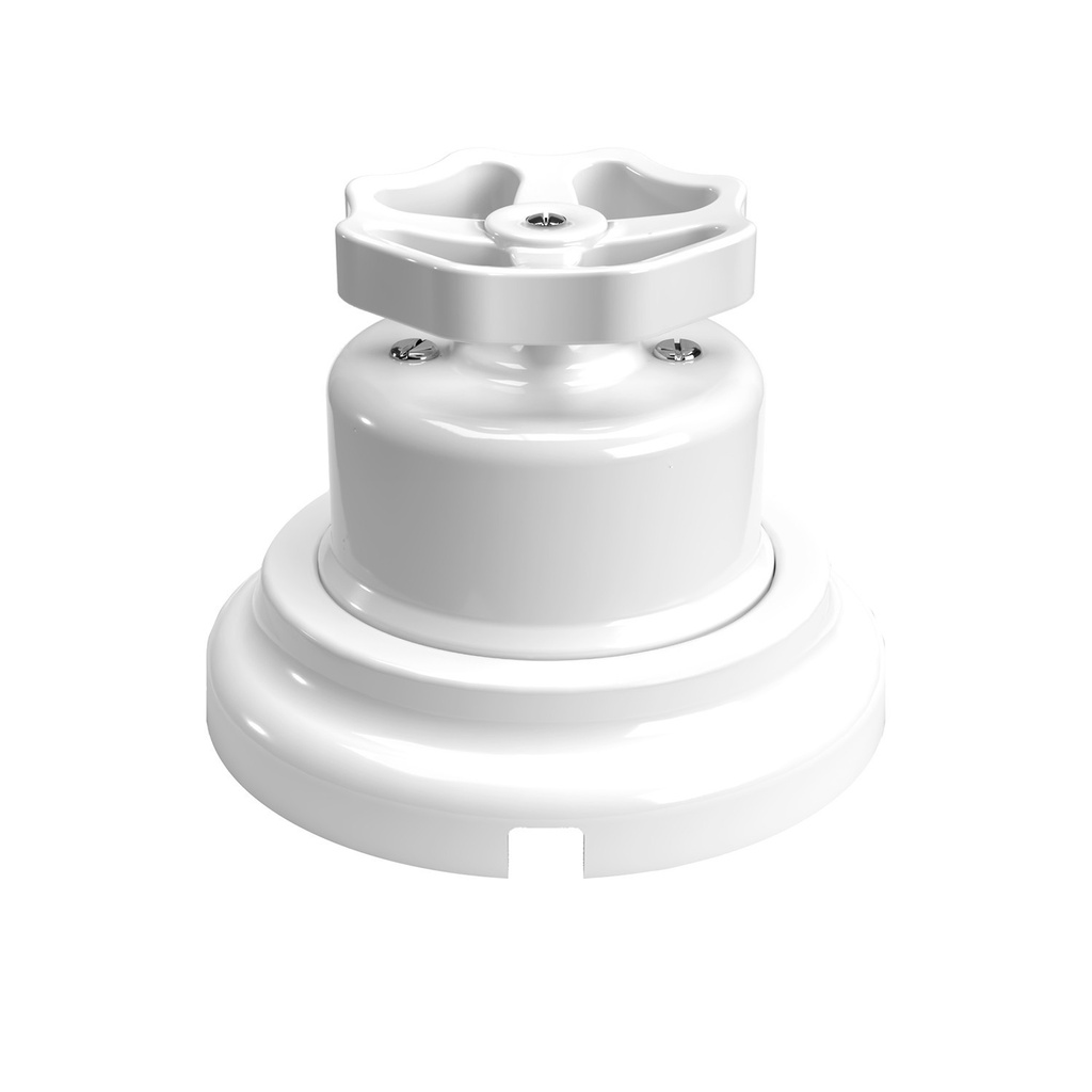 White porcelain switch/diverter kit with knob and base – White