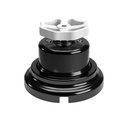 Kit interrupteur/va-et-vient avec bouton et base en porcelaine noire – Blanc