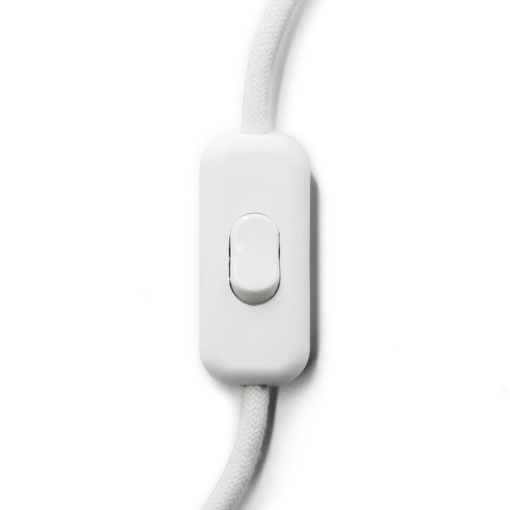 Interrupteur unipolaire sur câble avec borne de terre – blanc