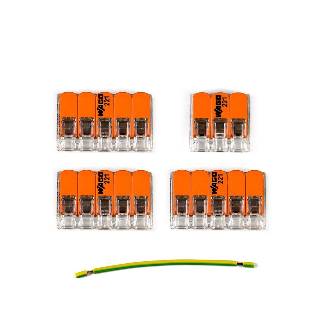 [KMOR304] Kit de connexion WAGO compatible avec câble 3x pour rosace à 4 trous