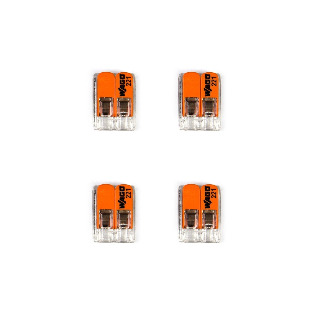 Kit di collegamento WAGO per mini rosone a 1 foro con interruttore, compatibile con cavo 2x