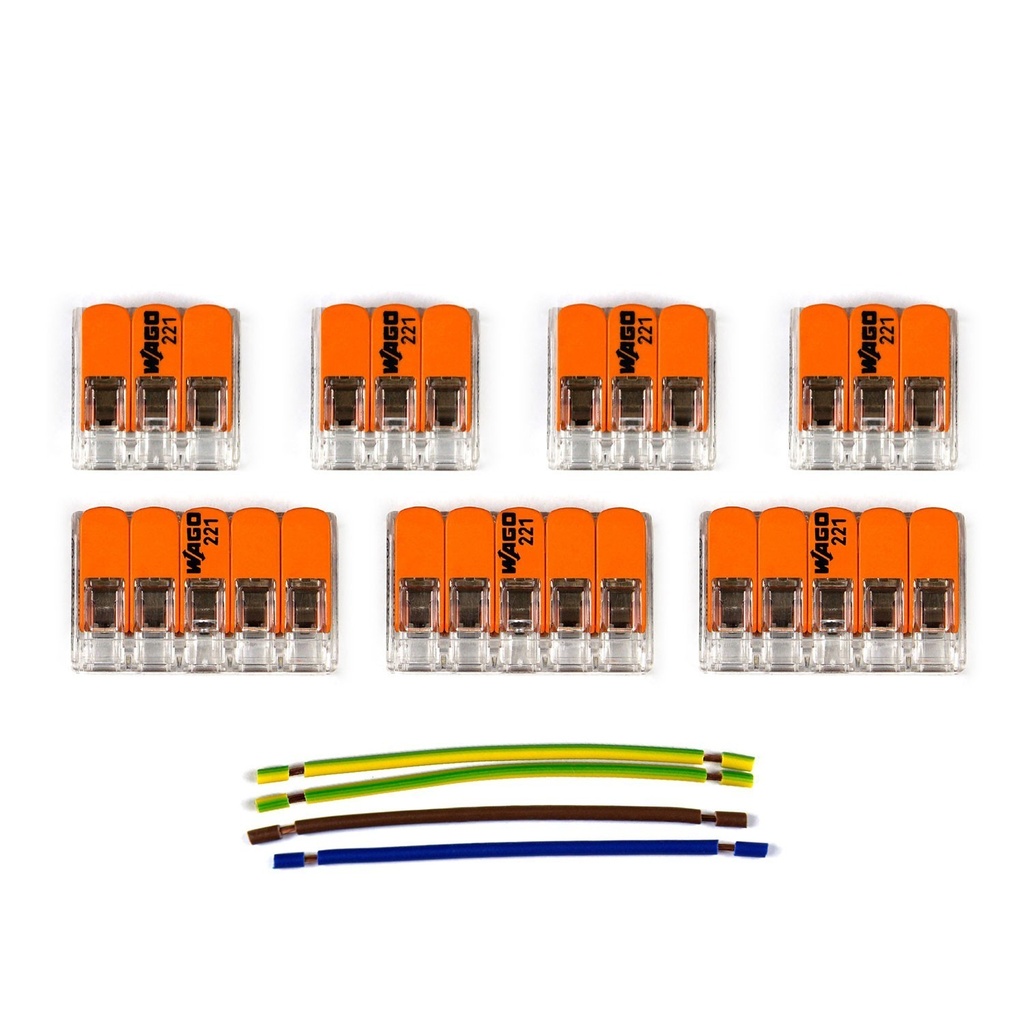 [KMOR305] Kit de connexion WAGO compatible avec câble 3x pour rosace à 5 trous