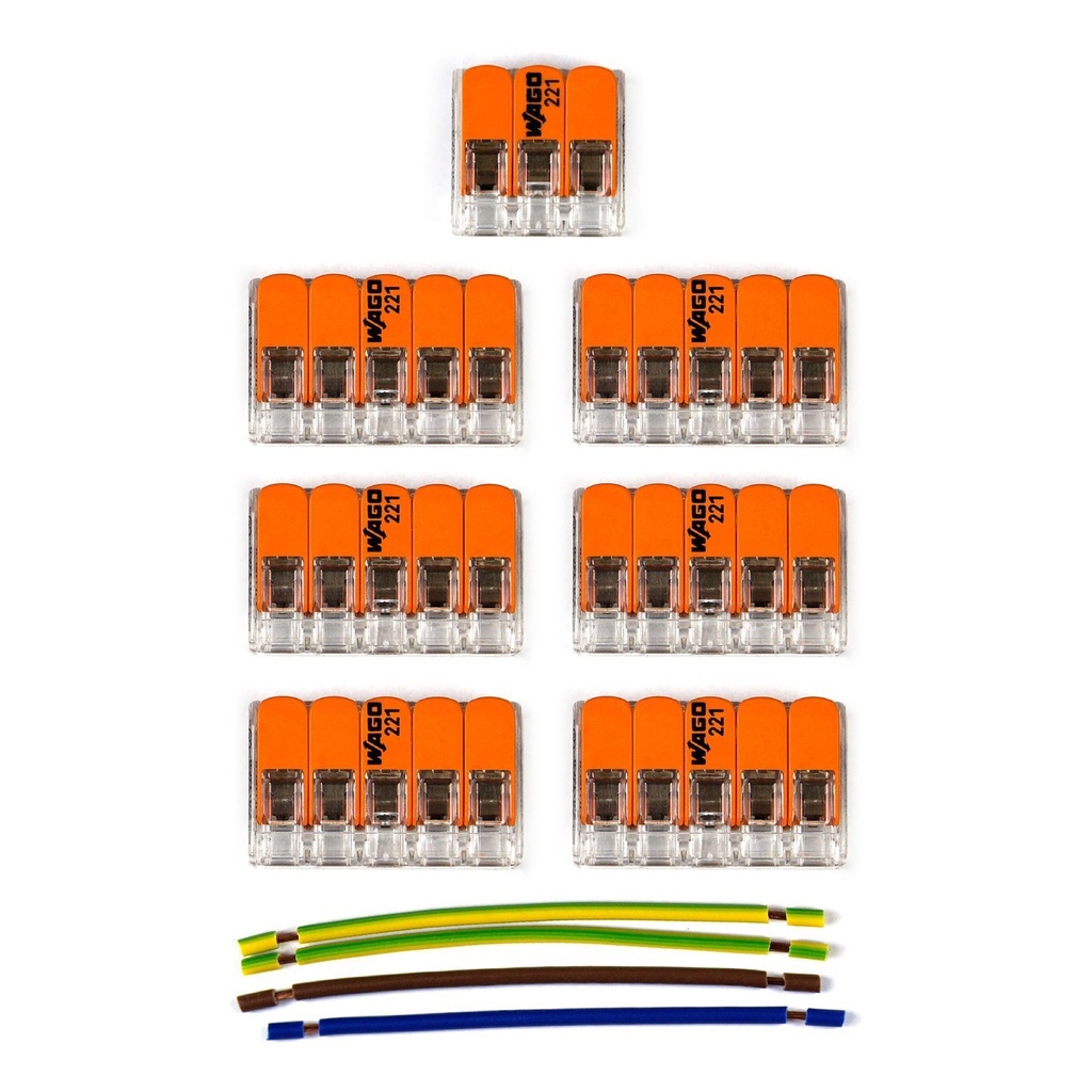 Kit di collegamento WAGO compatibile con cavo 3x per rosone a 6 fori