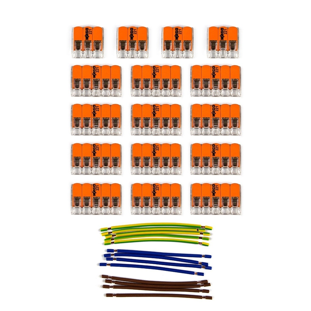 Kit de connexion WAGO compatible avec câble 3x pour rosace à 14 trous