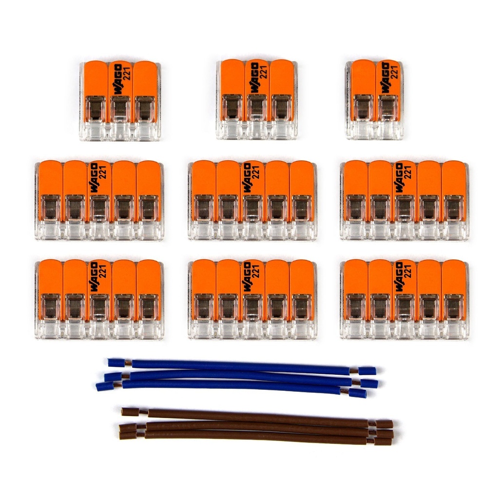 Kit de connexion WAGO compatible avec câble 2x pour rosace à 11 trous